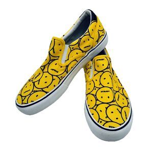 Airwalk Shoes Sneakers Yellow with Multi Smile Smiley Face Graphics Women's 8.5